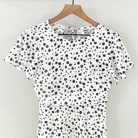 Princess Polly Nate Floral Mini Dress White Blue Size 6 - Picture 6 of 9
